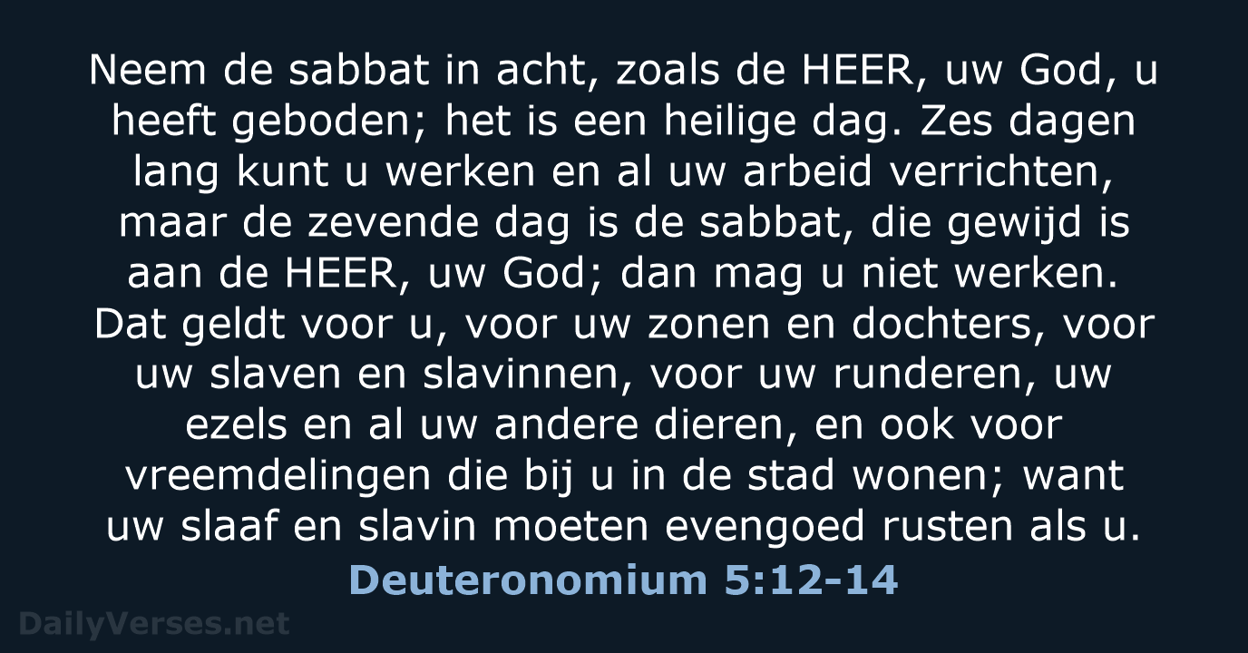 Deuteronomium 5:12-14 - NBV21