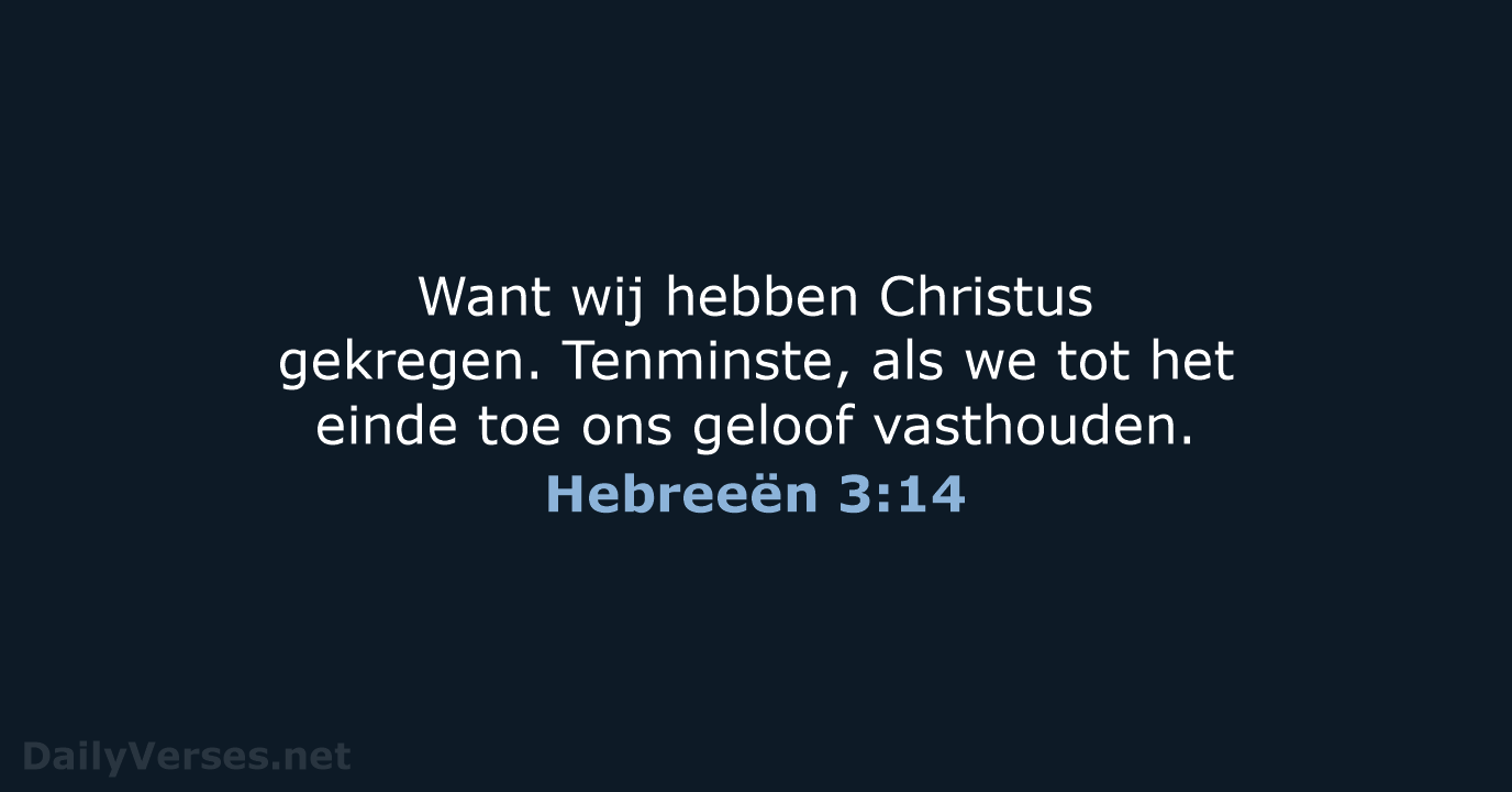 Hebreeën 3:14 - BB
