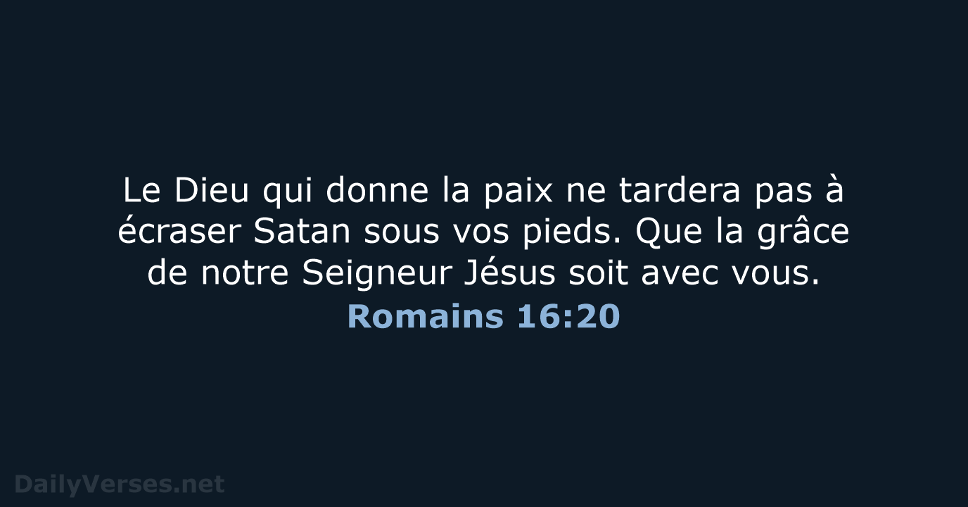 Romains 16:20 - BDS