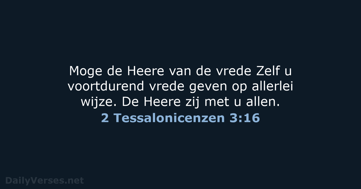 2 Tessalonicenzen 3:16 - HSV