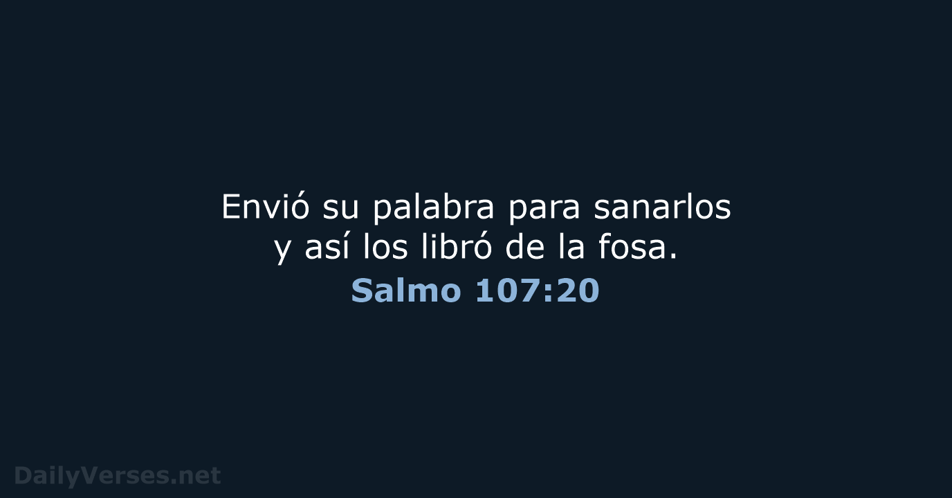 Salmo 107:20 - NVI